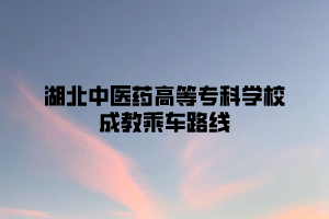 湖北中医药高等专科学校成教乘车路线