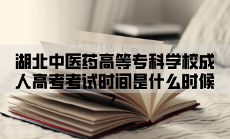 湖北中医药高等专科学校成人高考考试时间是什么时候？