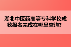 湖北中医药高等专科学校成教报名完成在哪里查询？