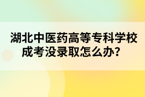 湖北中医药高等专科学校成考没录取怎么办？